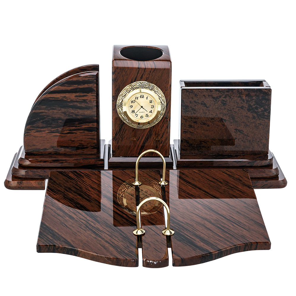 Настольный письменный набор из обсидиана - интернет магазин Русь Велика я 