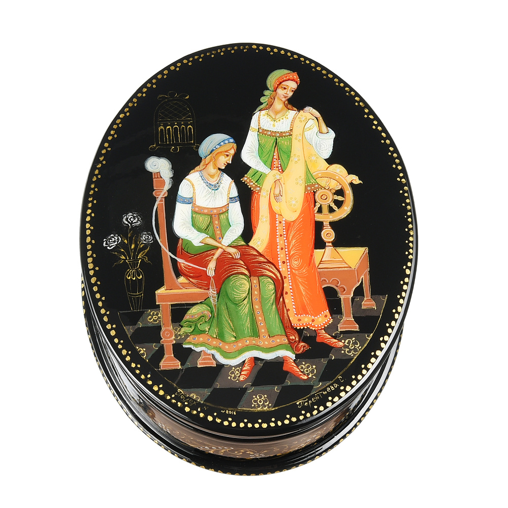 Шкатулка с художественной росписью «Пряхи» - интернет магазин Русь Велика я 