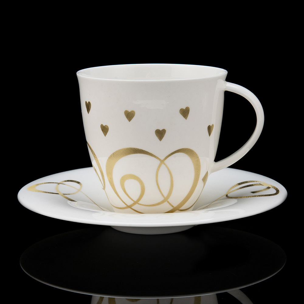 Чайная пара 250 мл «Сердечки». Форма Оливия. ИФЗ - интернет магазин Русь Велика я фото 1