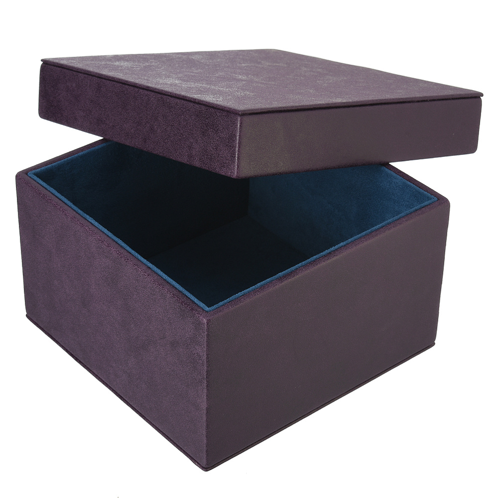 Подарочная упаковка из экокожи фиолетовая 17х17х10 см - интернет магазин Русь Велика я фото 1