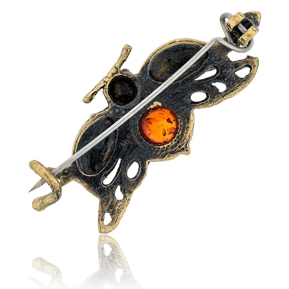 Брошь с янтарем «Божья коровка» - интернет магазин Русь Велика я фото 1