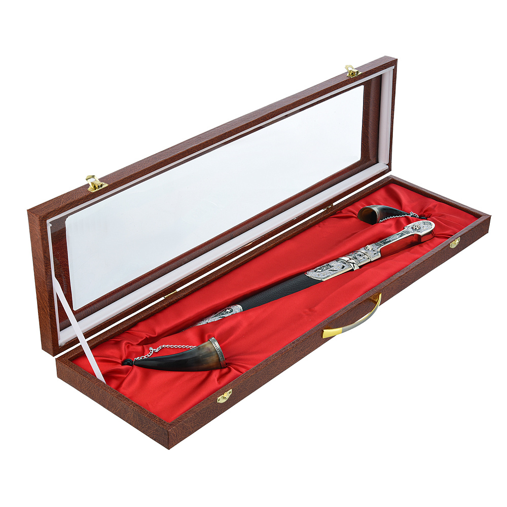 Подарочный набор с кинжалом и рожками для вина - интернет магазин Русь Велика я 