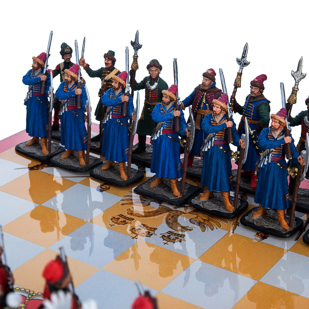 Шахматы с оловянными фигурами «Стрельцы» 32х32 см - интернет магазин Русь Велика я фото 7