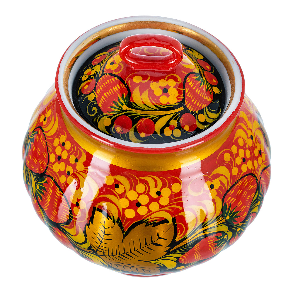 Сахарница «Клубника». Хохлома - интернет магазин Русь Велика я фото 1