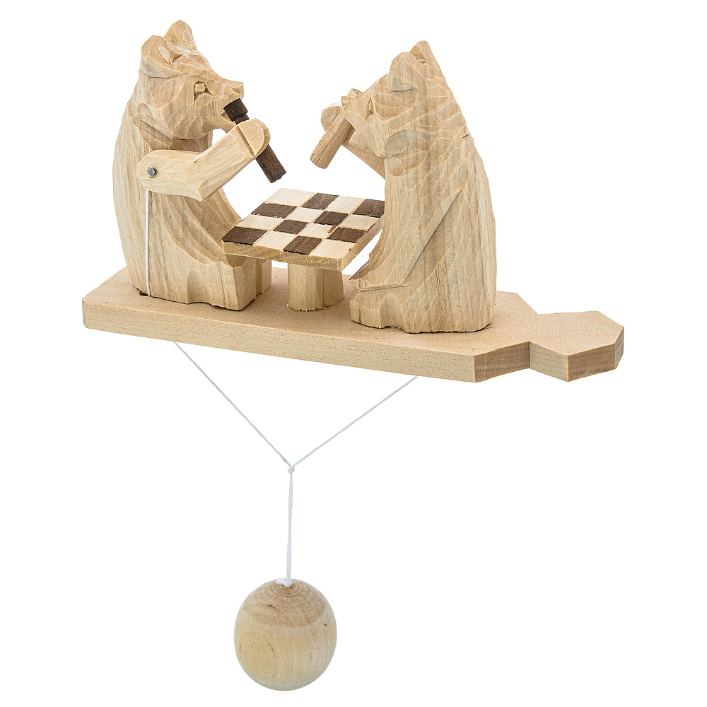 Богородская деревянная игрушка «Медведи шахматисты» - интернет магазин Русь Велика я фото 2