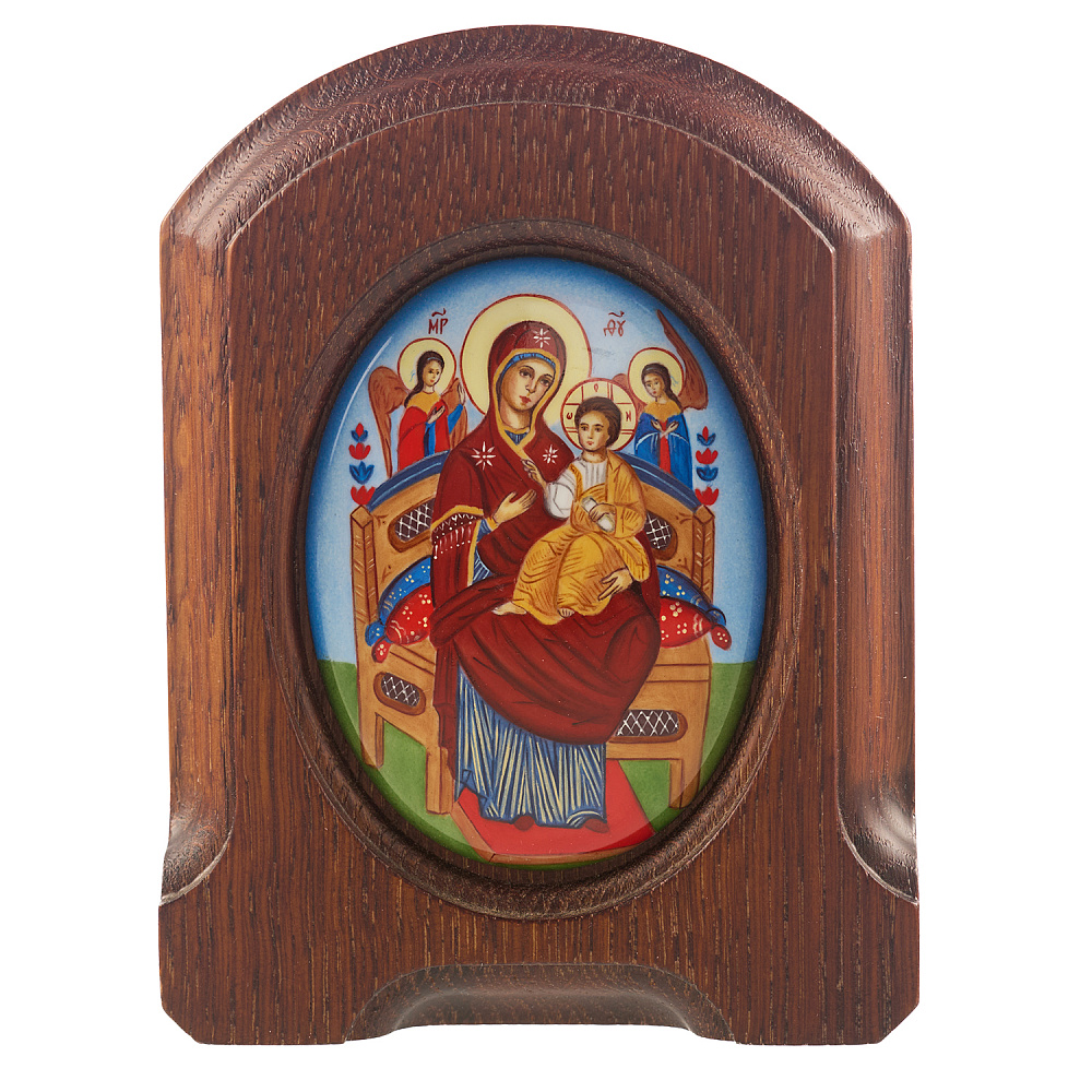 Икона «Божья Матерь Всецарица». Ростовская финифть 10,5х13,5 см - интернет магазин Русь Велика я 