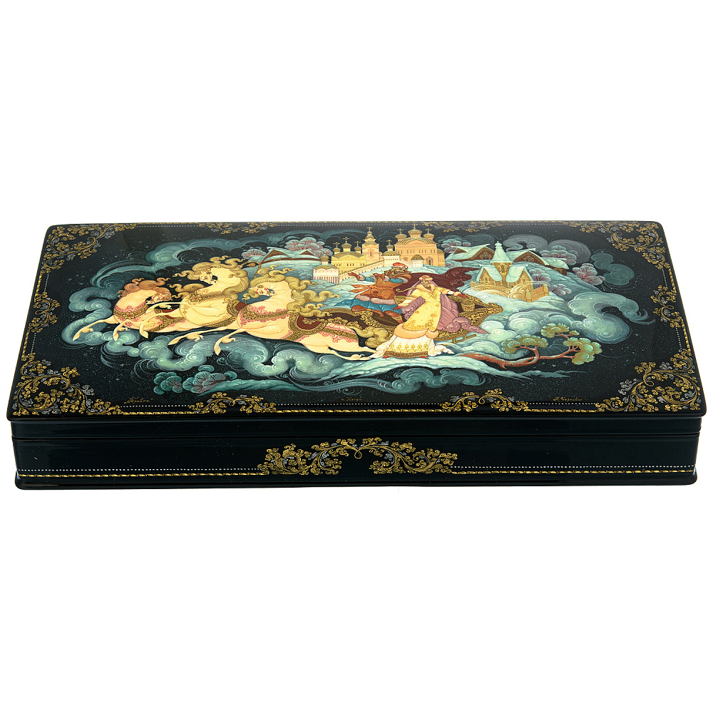 Шкатулка с художественной росписью «Тройка» - интернет магазин Русь Велика я фото 2