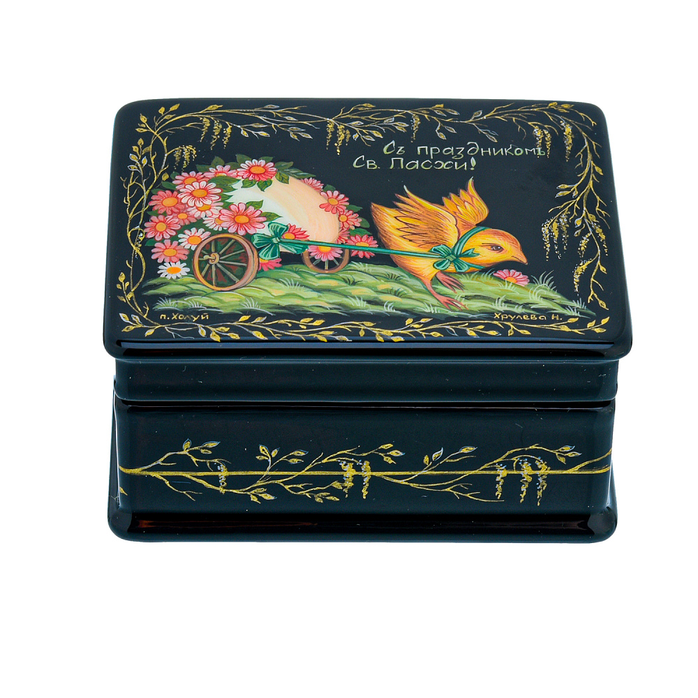 Шкатулка с художественной росписью «С праздником Святой Пасхи» - интернет магазин Русь Велика я фото 2