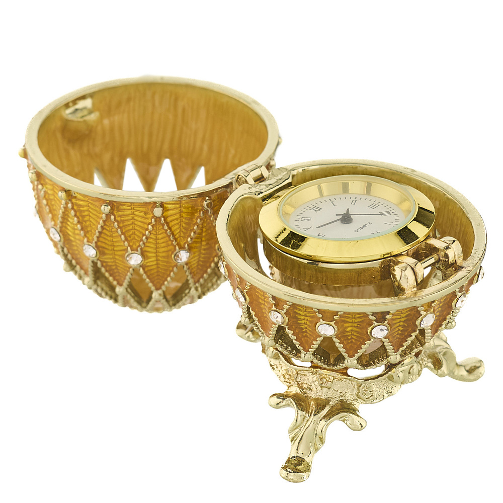 Пасхальное яйцо-шкатулка с часами. Традиции Фаберже - интернет магазин Русь Велика я фото 2