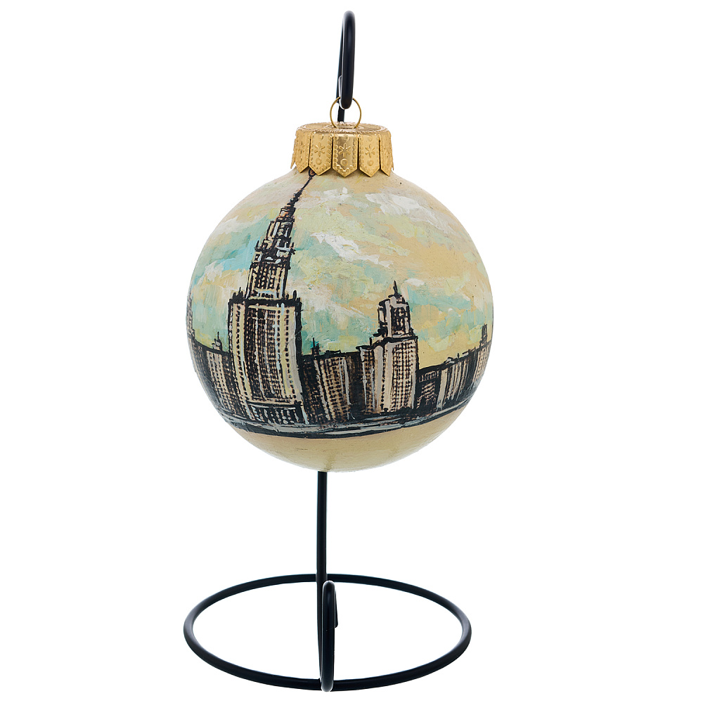 Елочный шар с ручной росписью «Москва. МГУ» - интернет магазин Русь Велика я фото 1