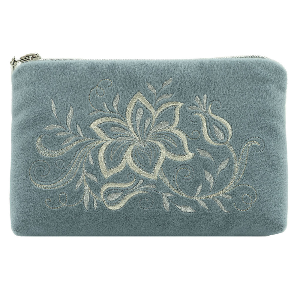 Косметичка «Нежность». Голубая с вышивкой - интернет магазин Русь Велика я фото 1