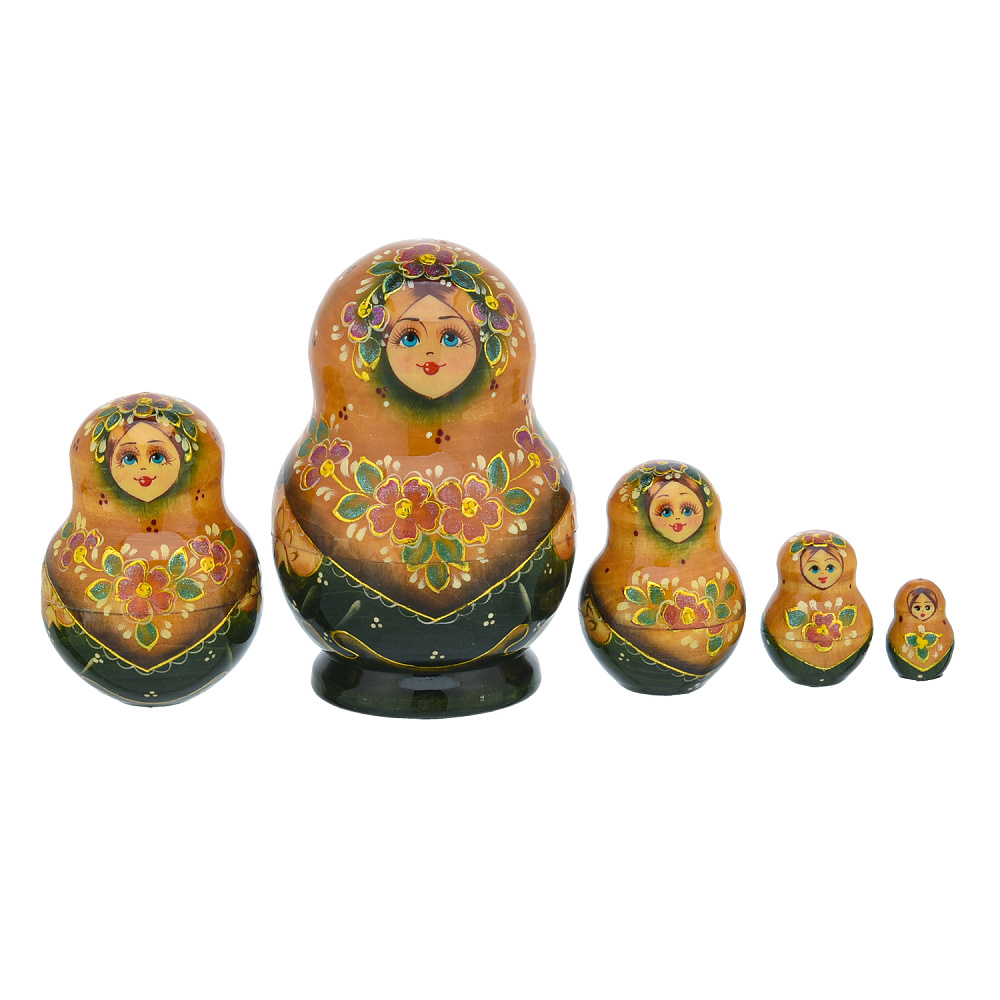 Матрешка «Цветы» 5 мест - интернет магазин Русь Велика я фото 2