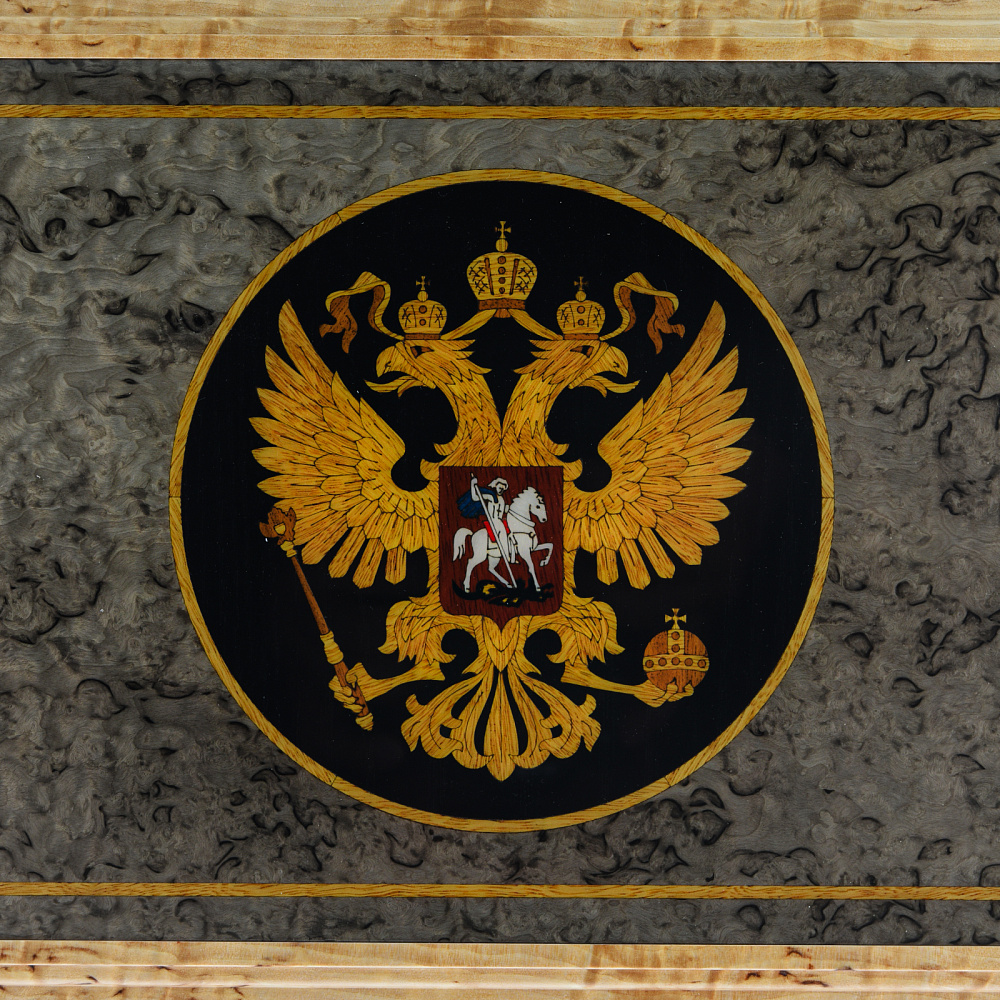 Шкатулка из карельской березы «Герб РФ» - интернет магазин Русь Велика я фото 4