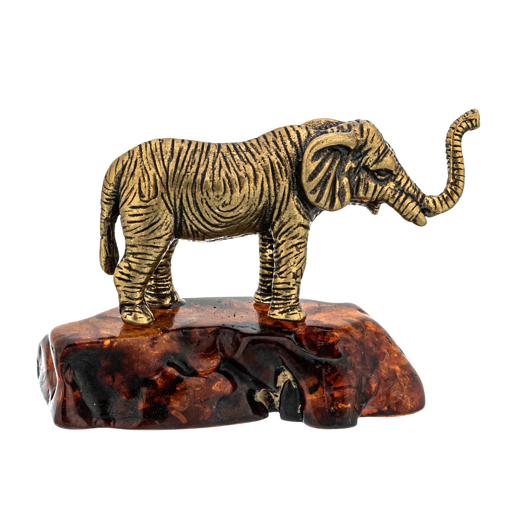 Статуэтка с янтарем «Полосатый слон» - интернет магазин Русь Велика я фото 3