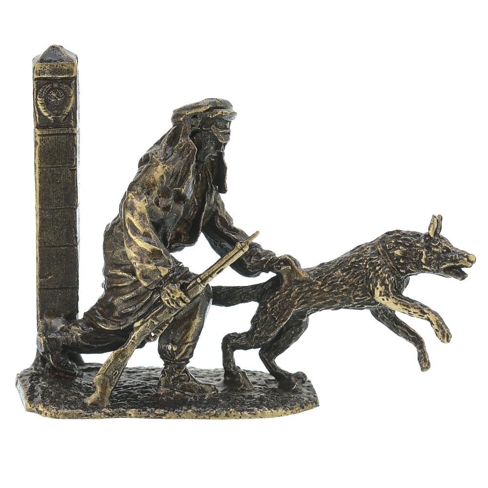 Бронзовая статуэтка «Пограничник с собакой» - интернет магазин Русь Велика я 