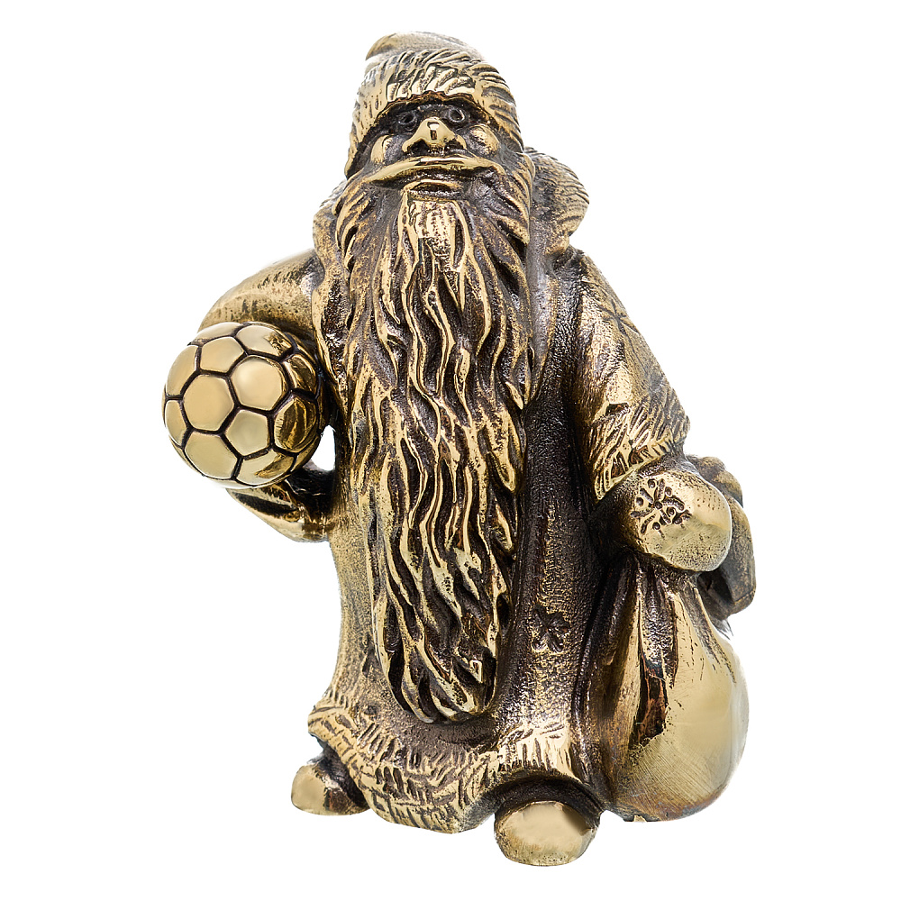 Бронзовая статуэтка «Дед Мороз с мячом» - интернет магазин Русь Велика я 