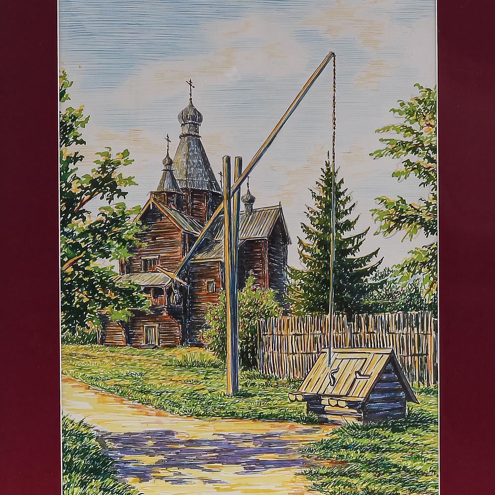 Картина «Деревянный мотив. Витославицы под Новгородом» 52х42 см - интернет магазин Русь Велика я фото 2