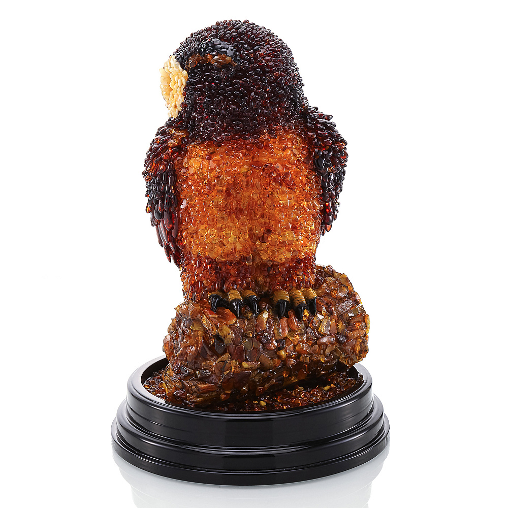 Скульптура из янтаря «Сова на пеньке» - интернет магазин Русь Велика я фото 2