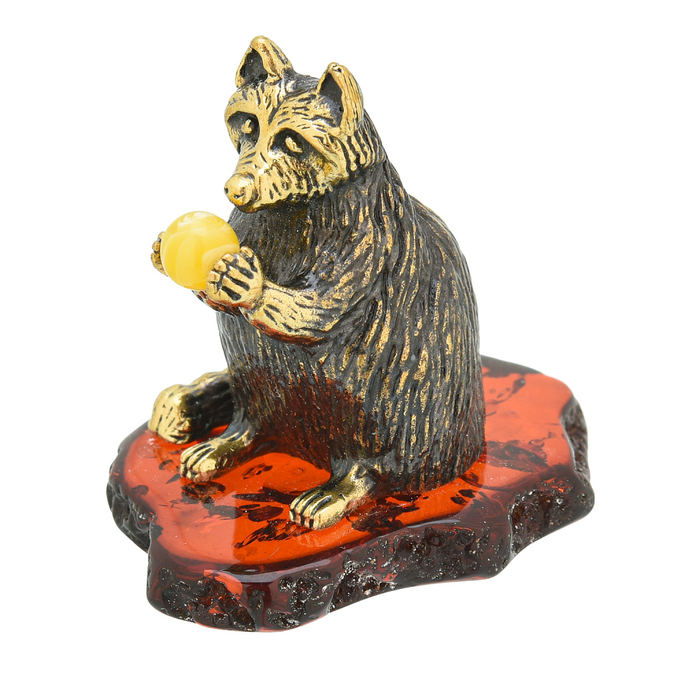 Статуэтка с янтарем «Енот Мико» - интернет магазин Русь Велика я 