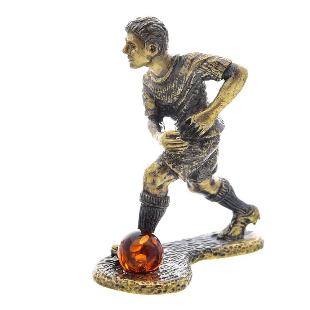 Статуэтка с янтарем «Футболист №4» - интернет магазин Русь Велика я фото 1