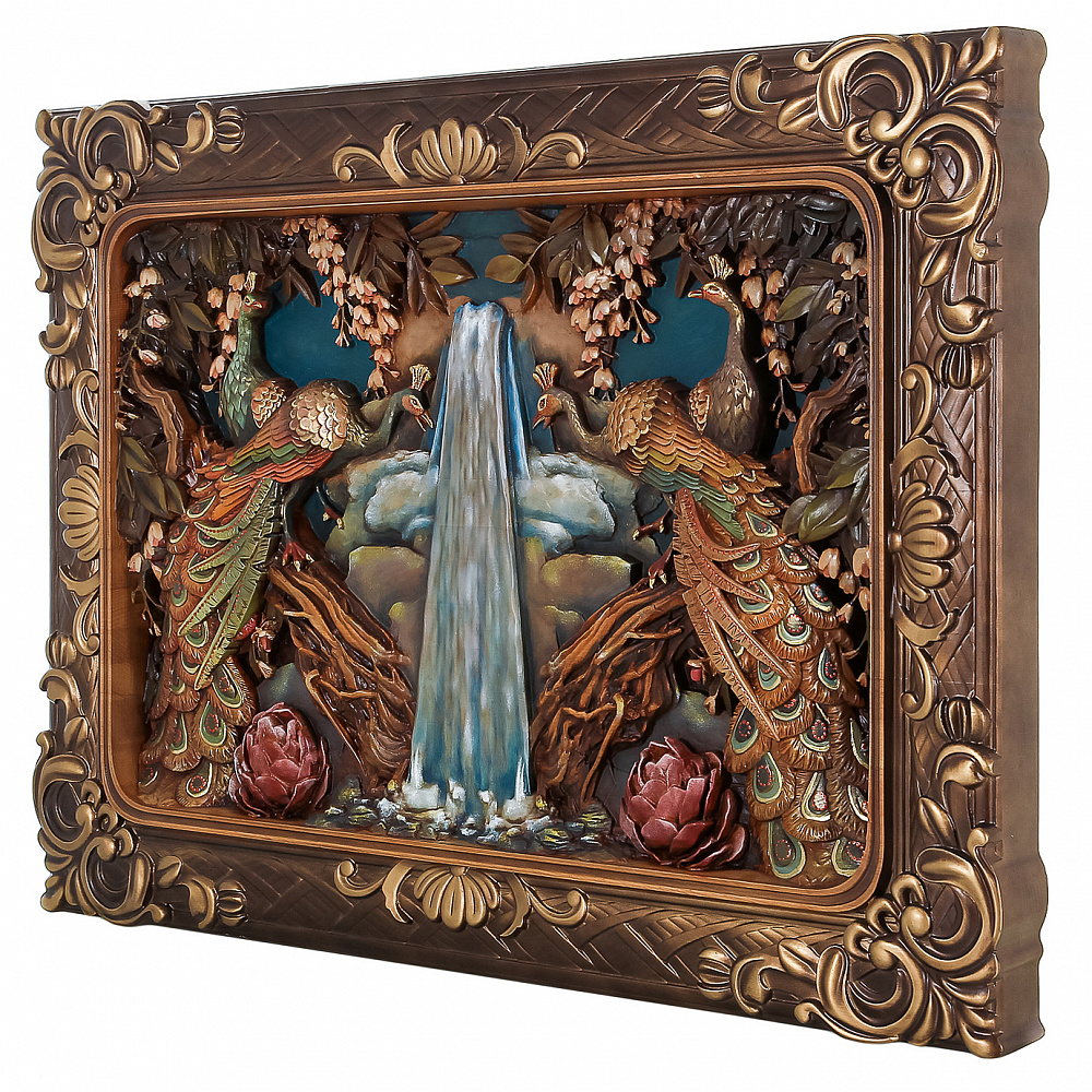 Панно из дерева «Павлины» 90х67,5 см - интернет магазин Русь Велика я фото 1