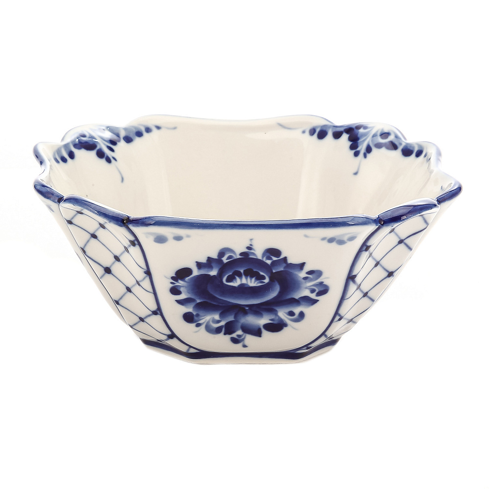 Салатник средний «Сюрприз». Гжель - интернет магазин Русь Велика я 