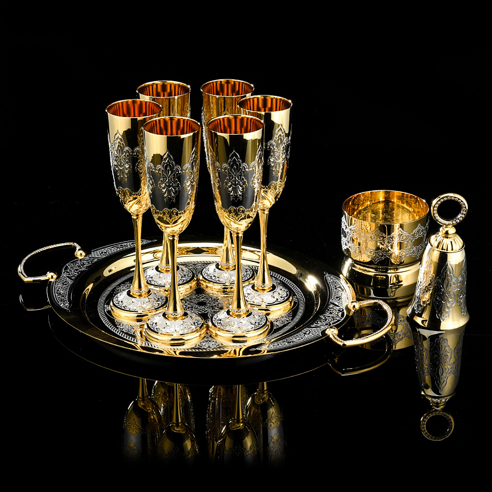 Питейный набор на 6 персон «Царский». Златоуст - интернет магазин Русь Велика я 