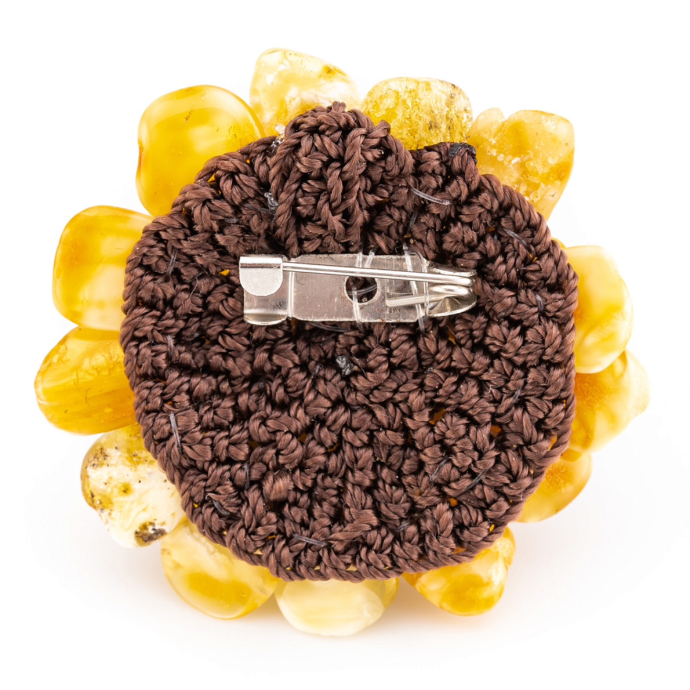 Брошь янтарная «Хризантема» - интернет магазин Русь Велика я фото 1