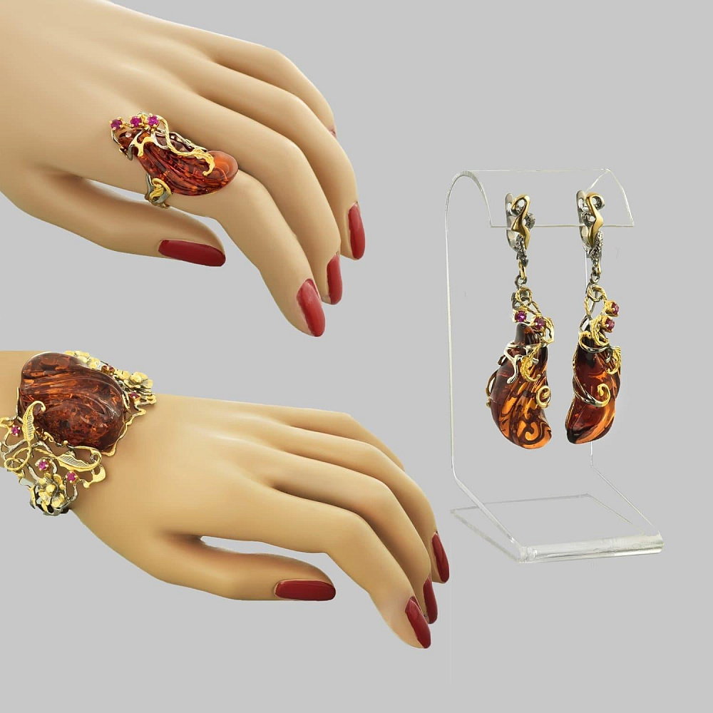 Кольцо с янтарем 9,29 гр. Серебро 925* - интернет магазин Русь Велика я фото 1