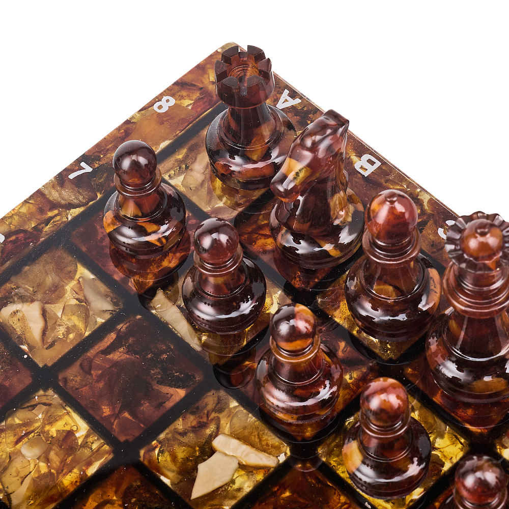 Шахматы с янтарными фигурами 28х28 см - интернет магазин Русь Велика я фото 7