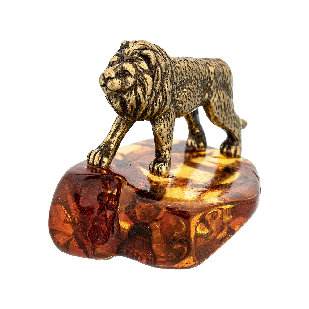 Статуэтка с янтарем «Лев» - интернет магазин Русь Велика я фото 1