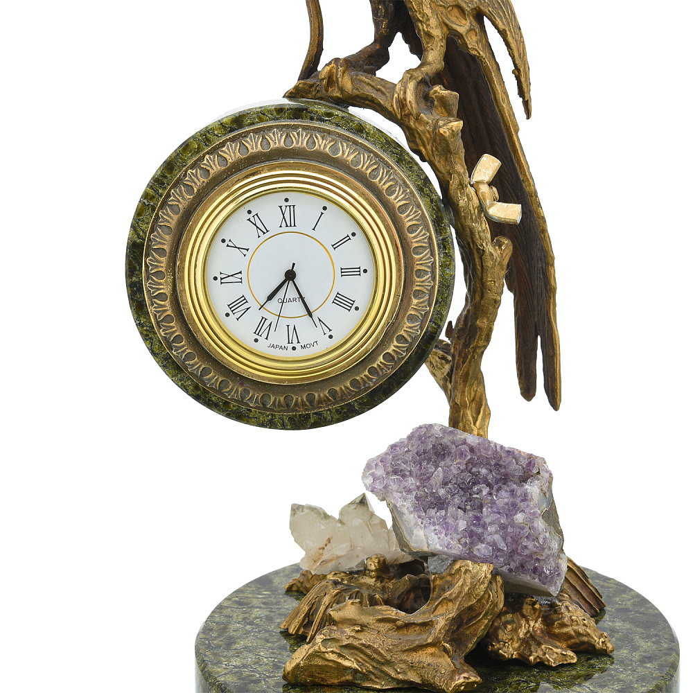 Часы настольные из камня «Попугай» - интернет магазин Русь Велика я фото 2