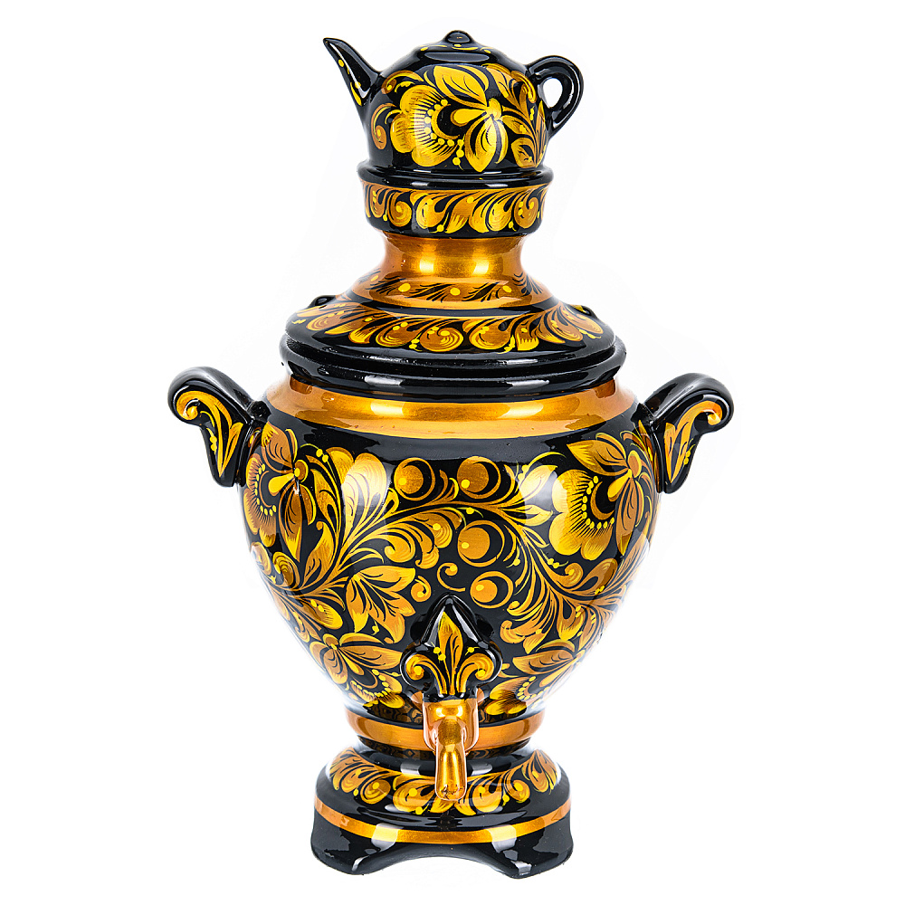 Сувенирный самовар-шкатулка «Кудрина». Хохлома - интернет магазин Русь Велика я 