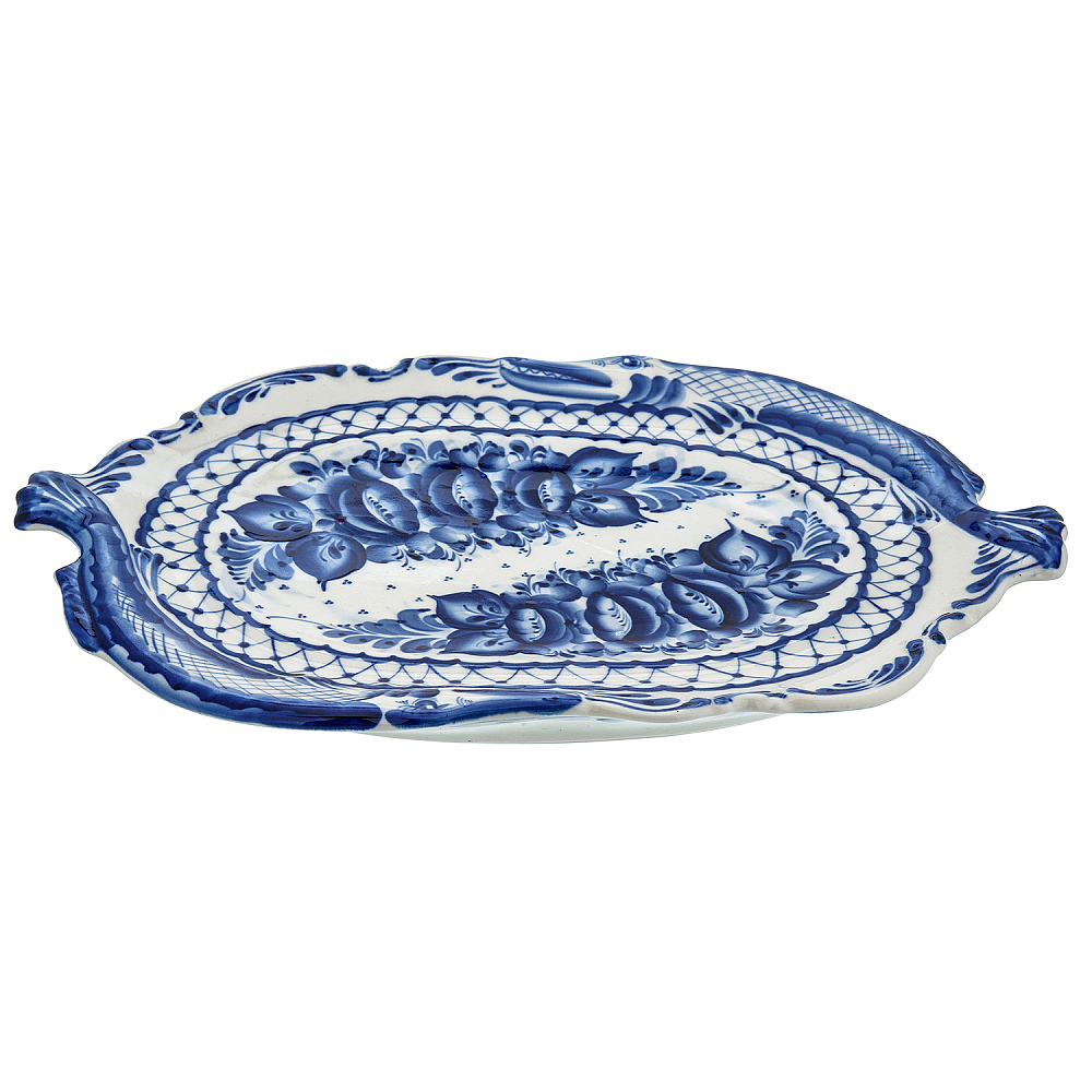 Блюдо «Щука». Гжель - интернет магазин Русь Велика я фото 2
