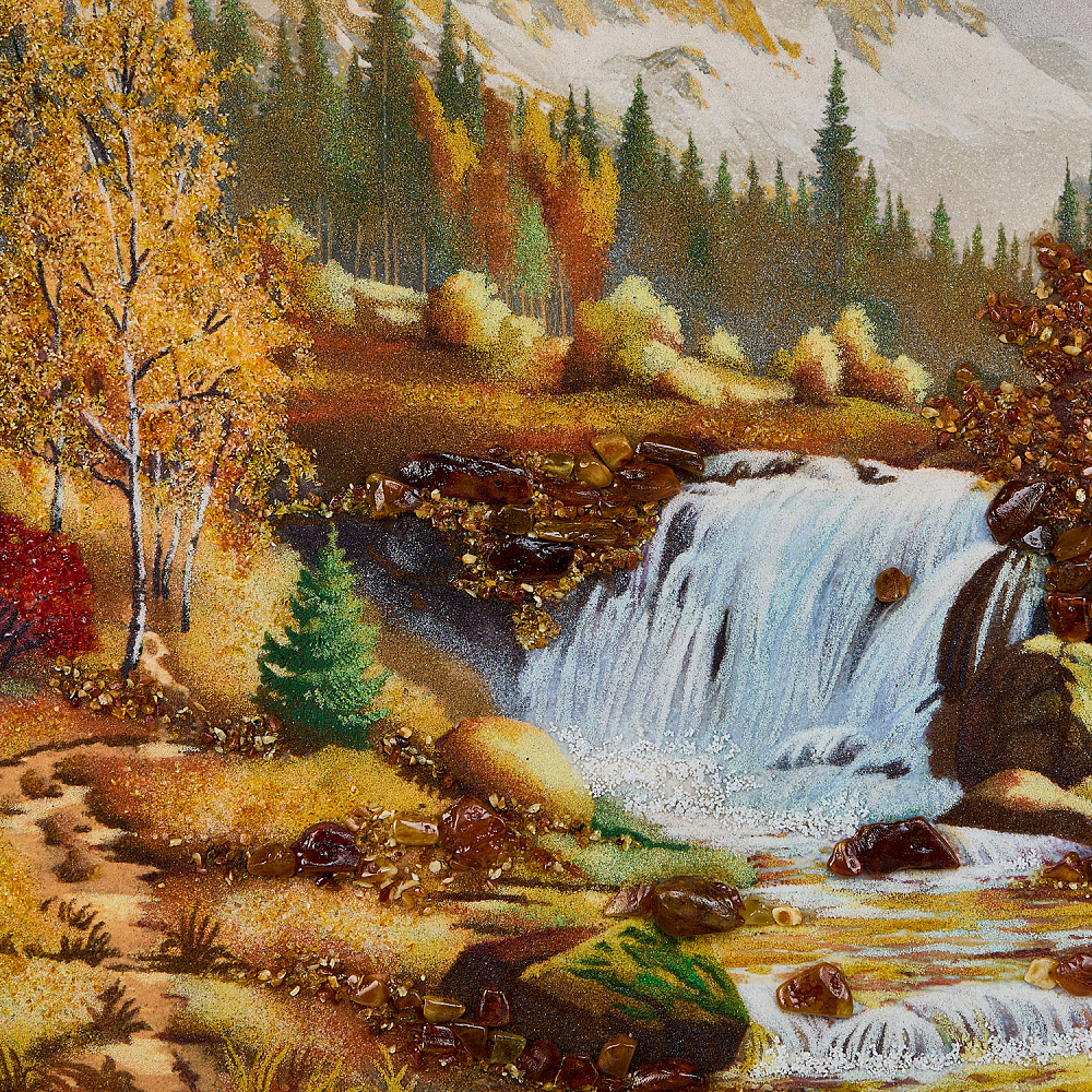 Картина янтарь «Водопад» 60х80 см - интернет магазин Русь Велика я фото 1