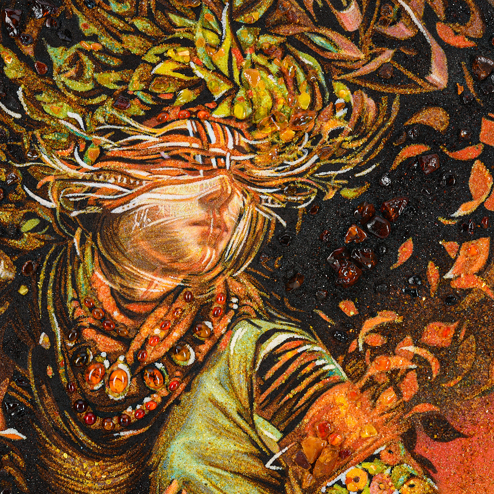 Картина янтарная «Богиня цветов» 60х40 см - интернет магазин Русь Велика я фото 1