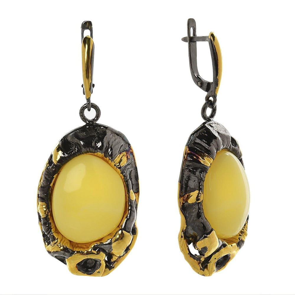 Серьги с янтарём «Элина» 22,22 гр. Серебро 925* - интернет магазин Русь Велика я 