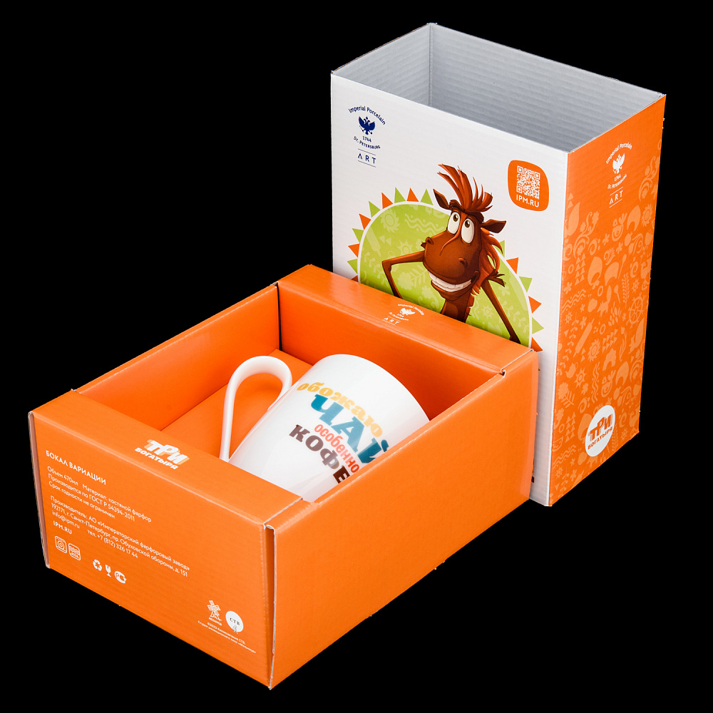 Чайный бокал 450 мл «Обожаю чай». Форма Вариации. ИФЗ - интернет магазин Русь Велика я фото 3