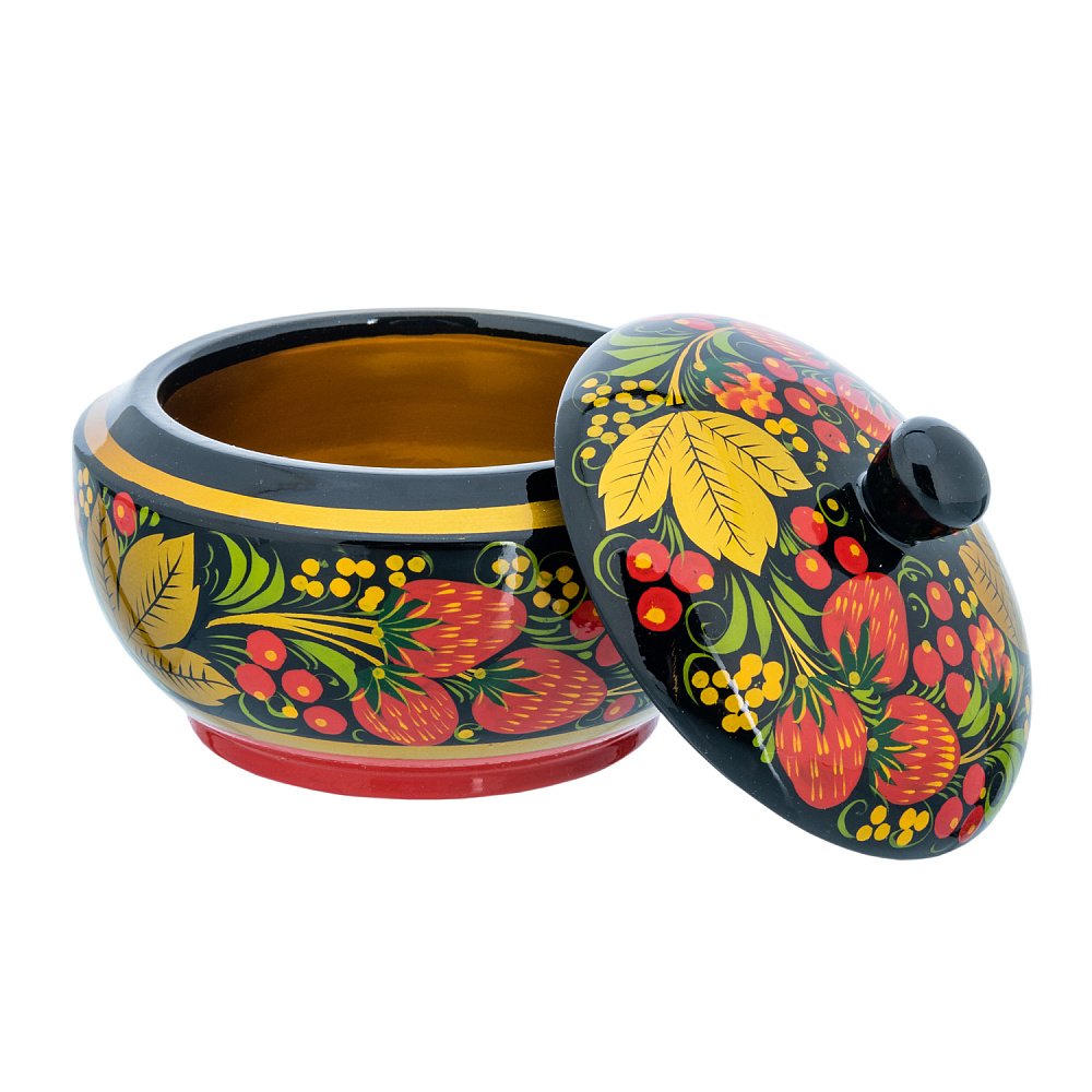 Сахарница «Клубника». Хохлома - интернет магазин Русь Велика я фото 2