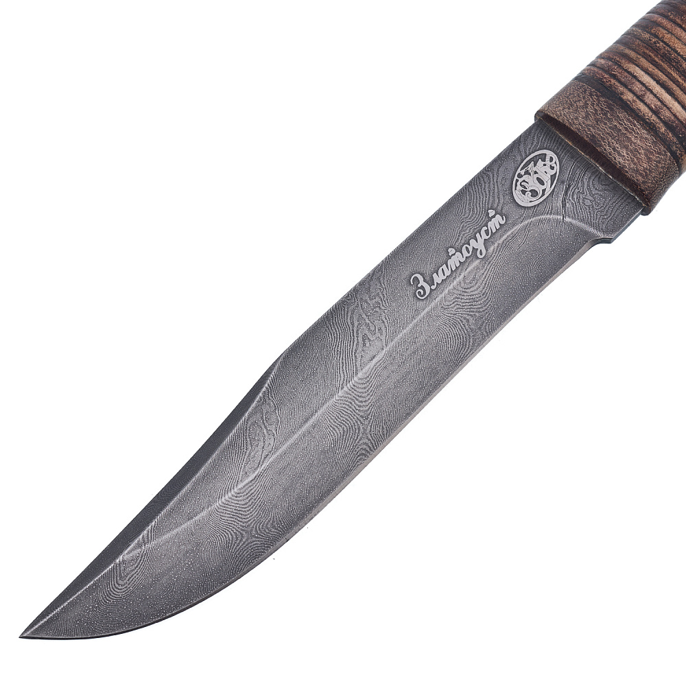 Нож сувенирный из дамасской стали с рукоятью из бересты. Златоуст - интернет магазин Русь Велика я фото 4