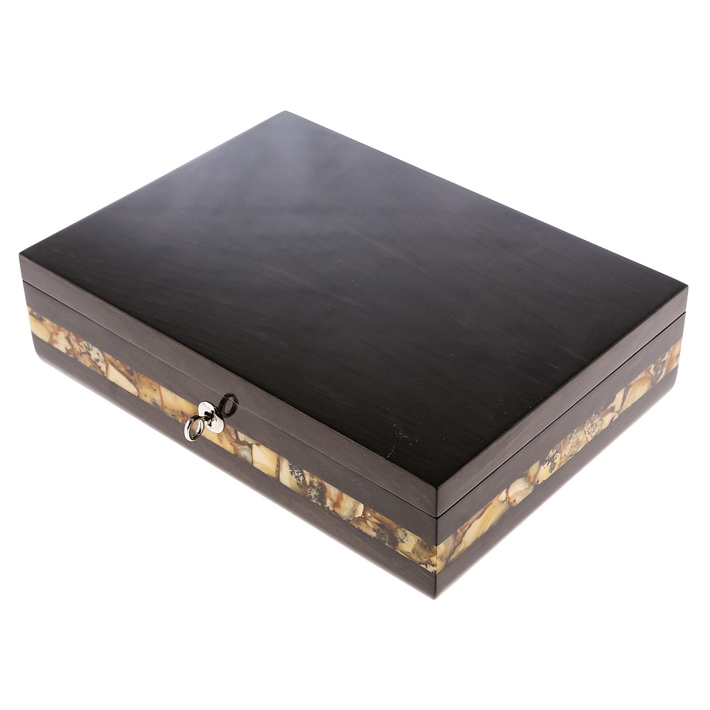 Шкатулка из мореного дуба и янтаря «Александр» - интернет магазин Русь Велика я 