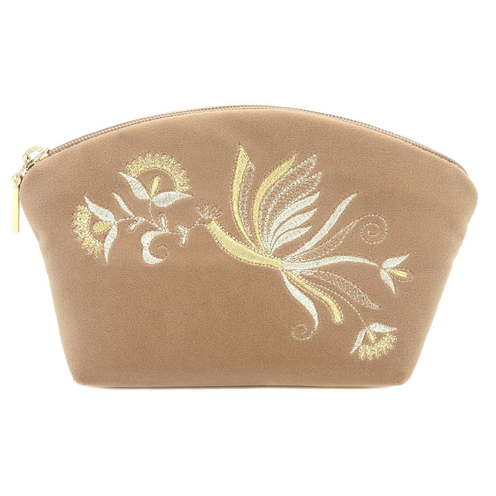 Косметичка «Птица». Бежевая с вышивкой - интернет магазин Русь Велика я фото 1