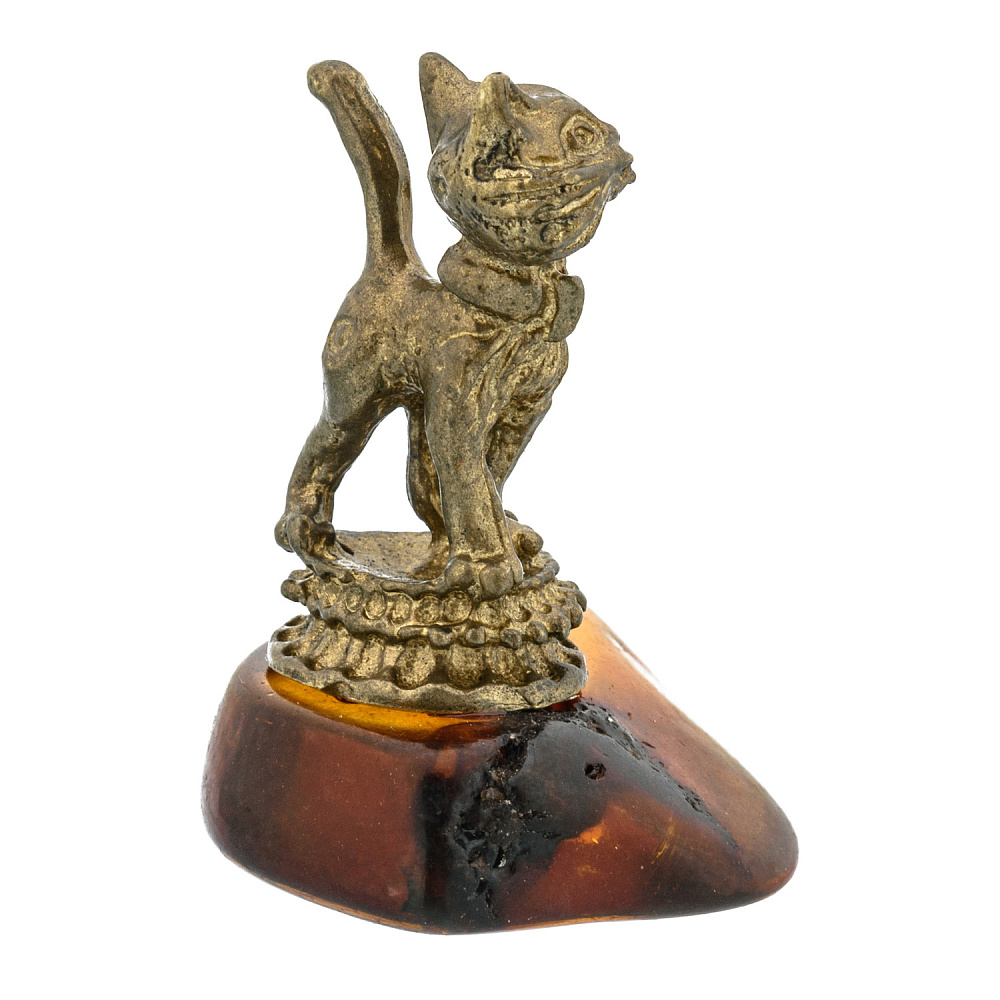 Статуэтка с янтарем «Кот выставочный» - интернет магазин Русь Велика я фото 3