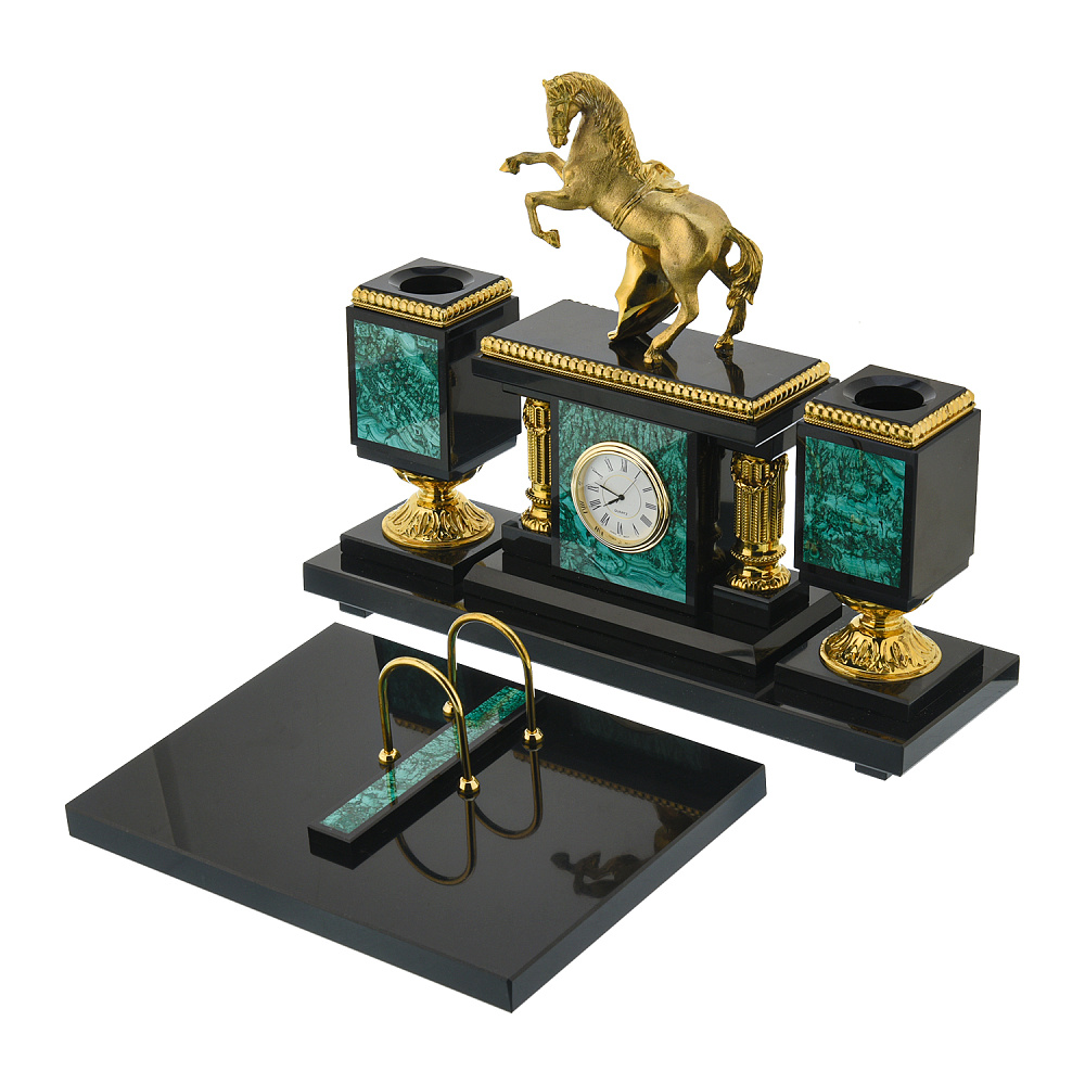 Настольный набор из натурального камня «Конь с попоной» - интернет магазин Русь Велика я фото 1