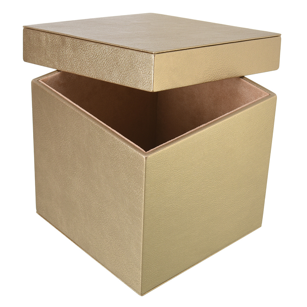 Подарочная упаковка из экокожи бронзово-перламутровая 16х16х16 см - интернет магазин Русь Велика я фото 1
