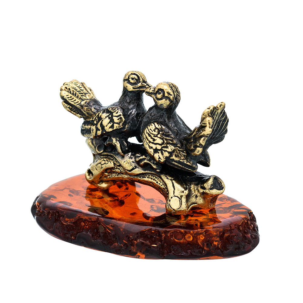 Статуэтка с янтарем «Голубки» - интернет магазин Русь Велика я фото 4