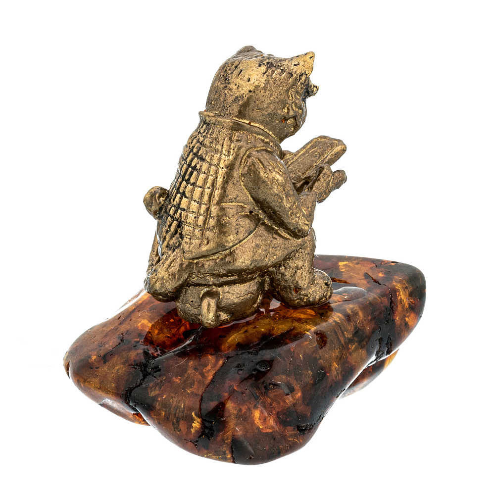 Статуэтка с янтарем «Кот с телефоном» - интернет магазин Русь Велика я фото 3