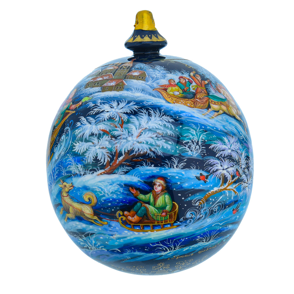 Елочный шар с росписью «Русские гулянья» - интернет магазин Русь Велика я фото 2