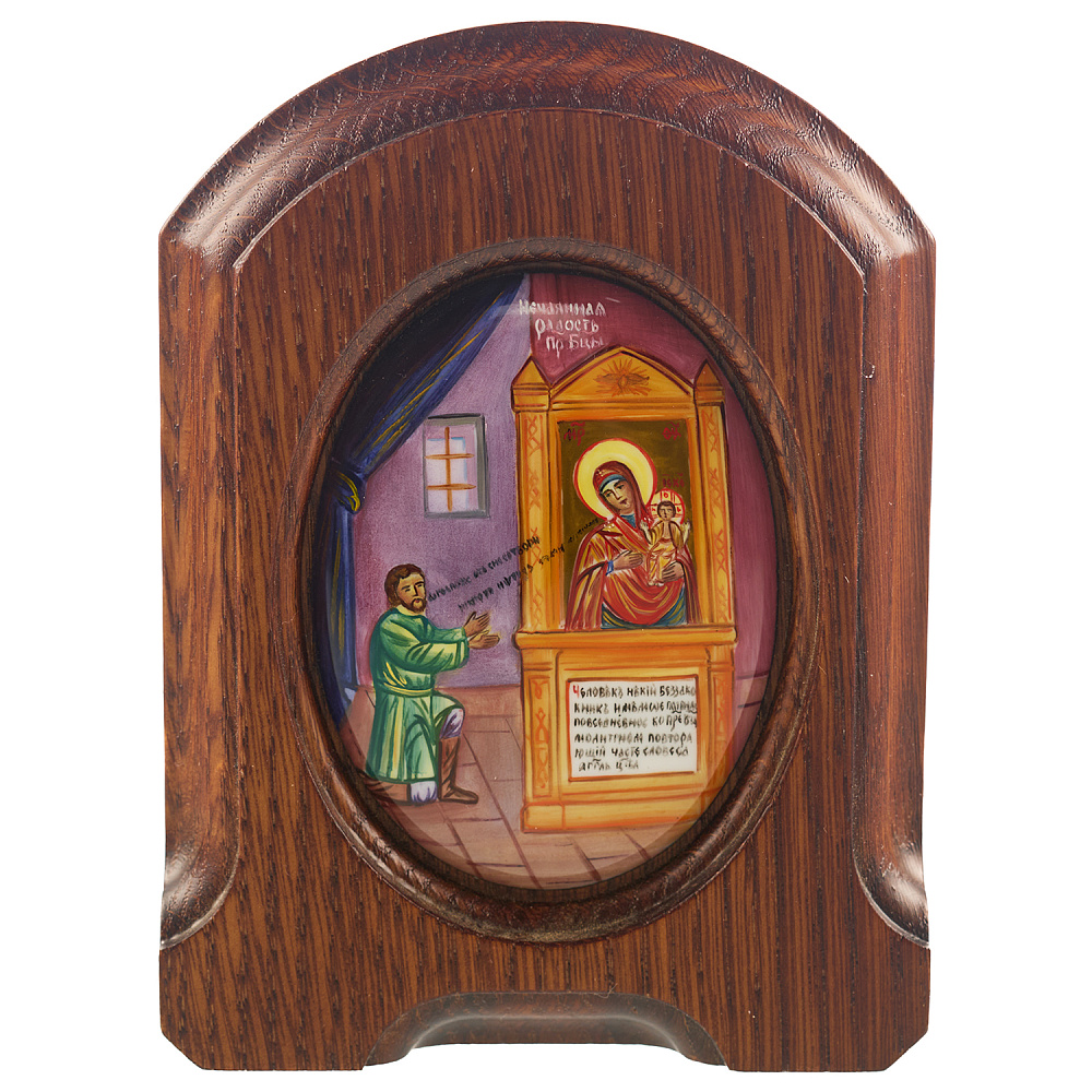 Икона «Нечаянная радость». Ростовская финифть 10,5х13,5 см - интернет магазин Русь Велика я 