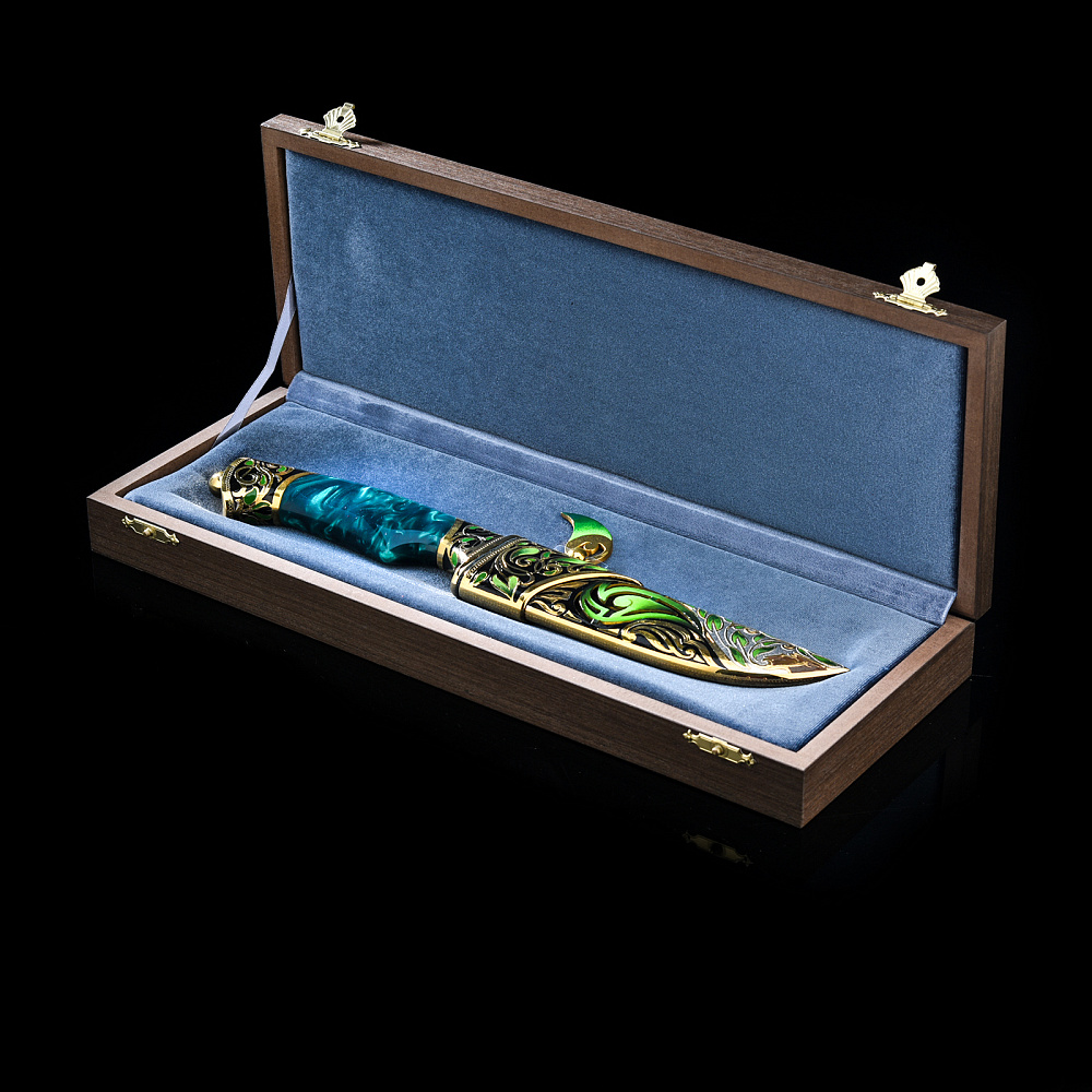 Нож сувенирный с золочением и эмалью. Златоуст - интернет магазин Русь Велика я фото 7